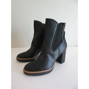 NATURALIZER Deserve Black Size 8.5 Pointed Toe Block Heel Lugged Sole Booties